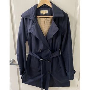 Michael Kors Navy Trench Coat Sz M